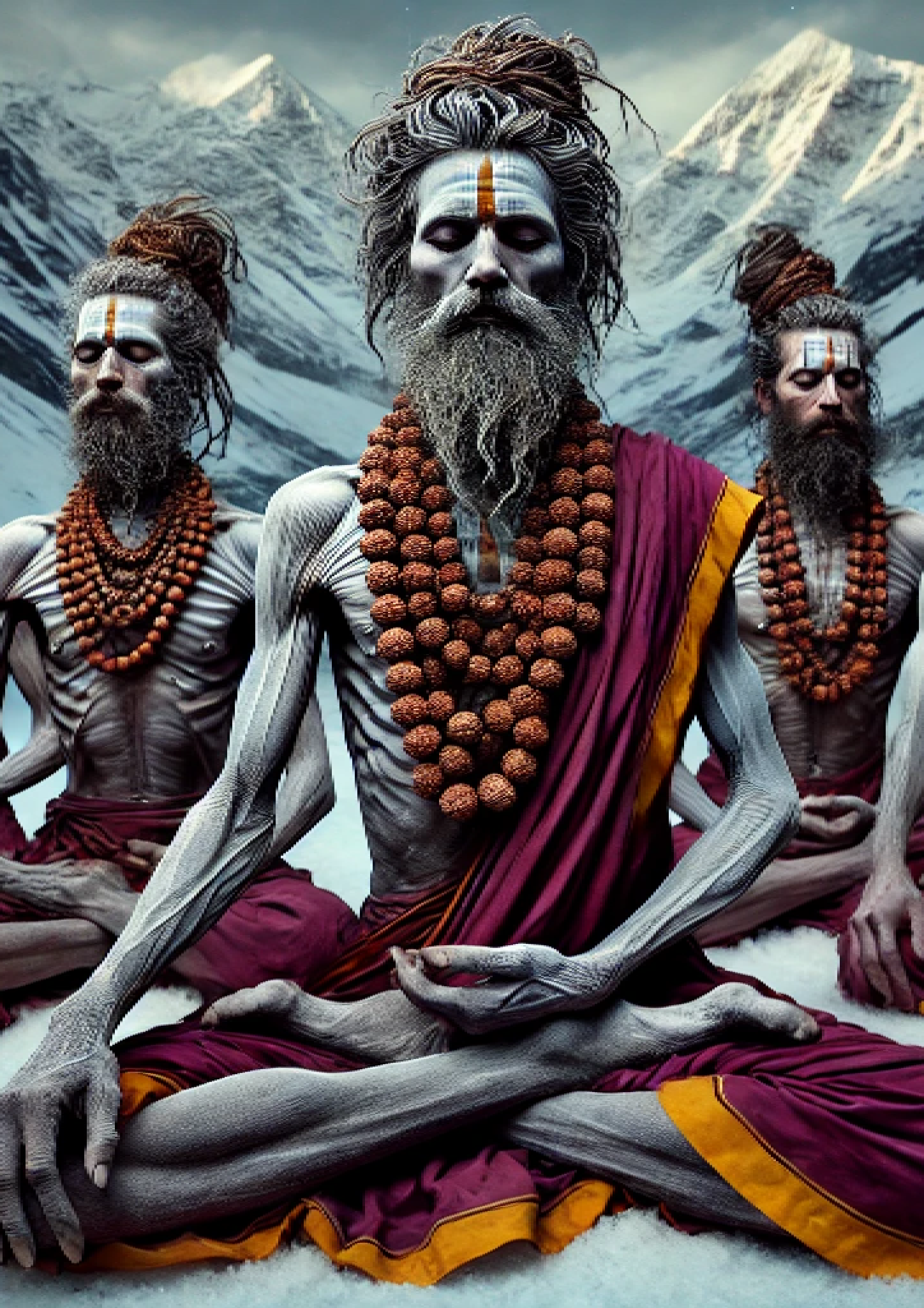 Image : Mahasiddhas of Himalayas practicing yogachara of Shiv Kala