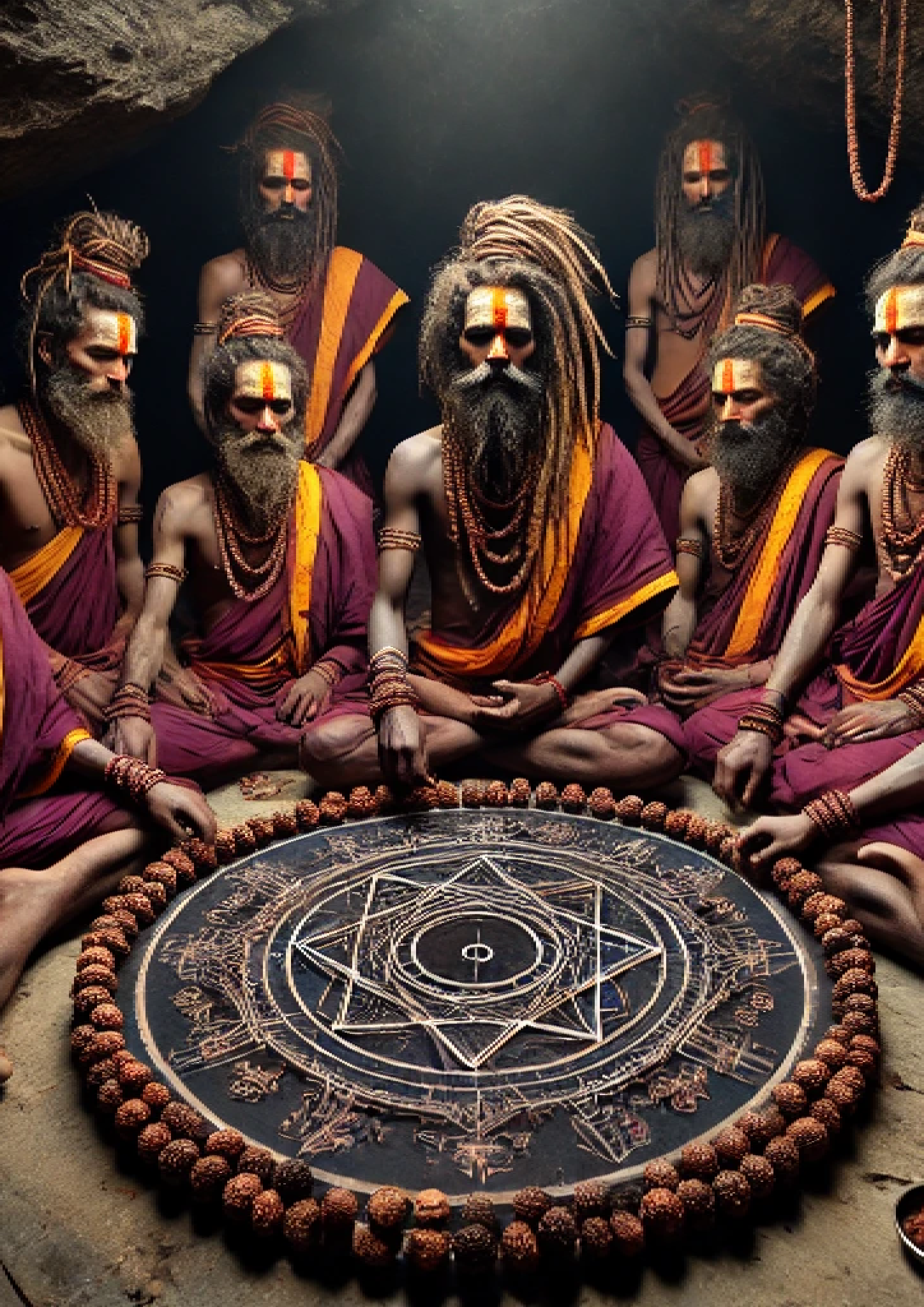 Image : Mahasiddhas of Himalayas performing tantrachara of Shiv Kala