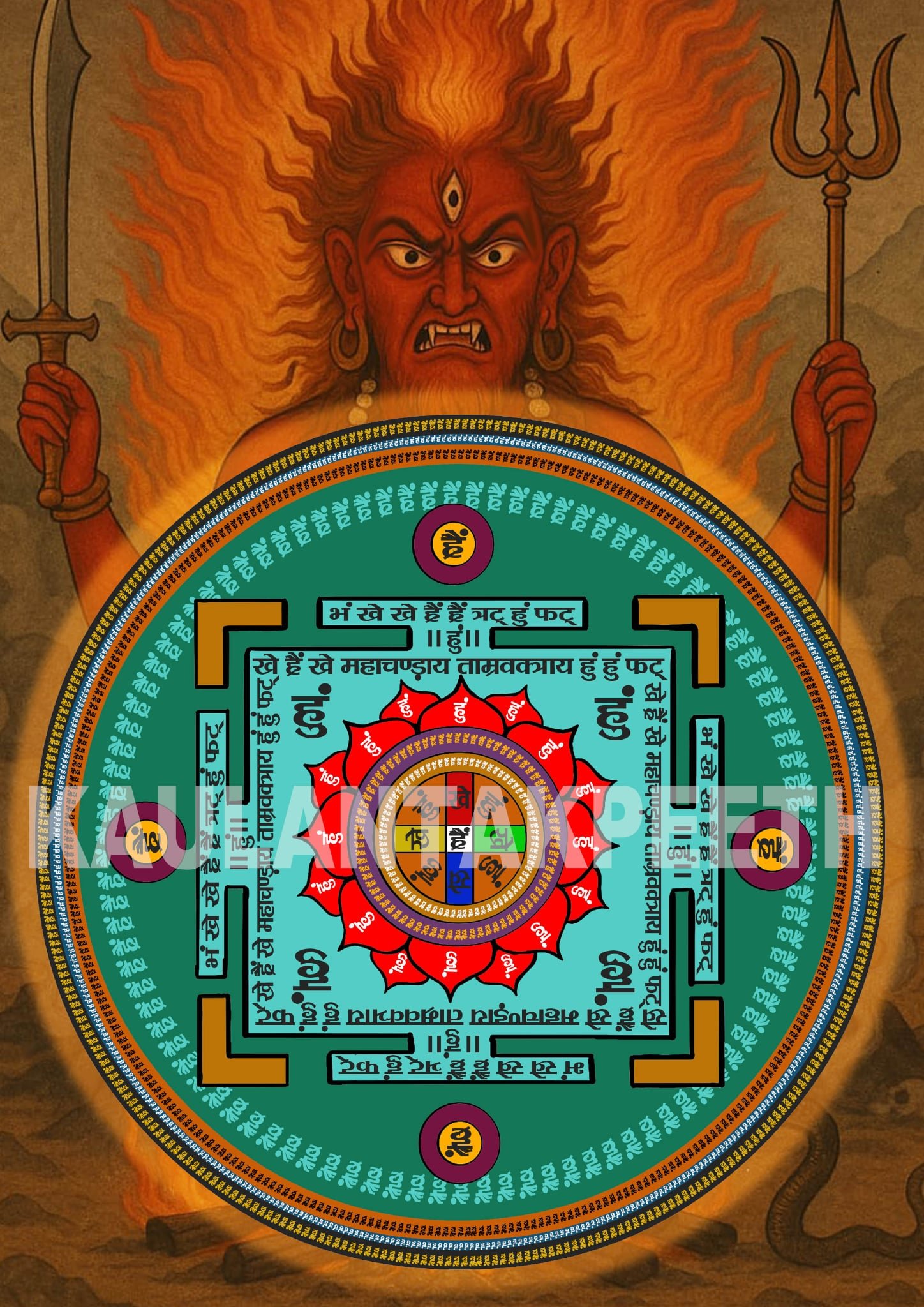 The Great Mandala Of Tāmravaktra Jwāla