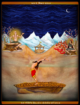 One Yogi Performing Vrata Ashtanga Yoga in front of Ma Priya Nath ji & Ishaaputra in Himalaya.