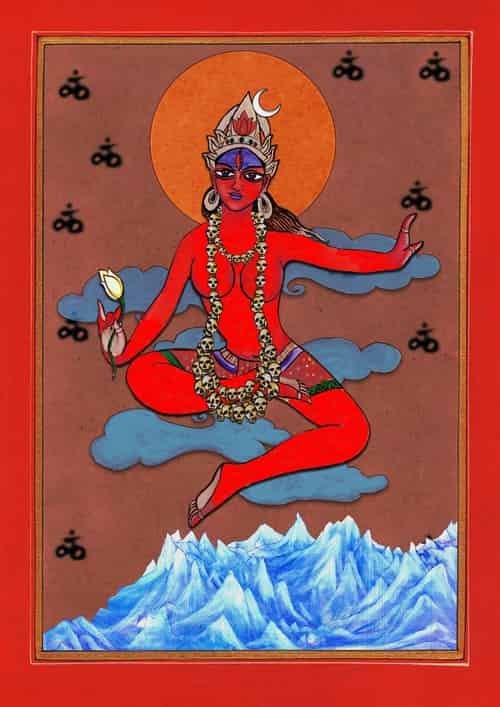 A Painting of Devi Kurukulla as a Head of Dakinis