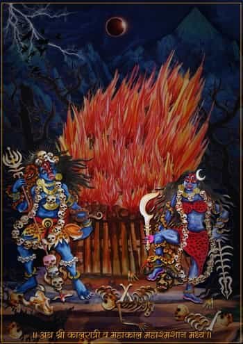 Kalaratri & Mahakala in mahashmashana