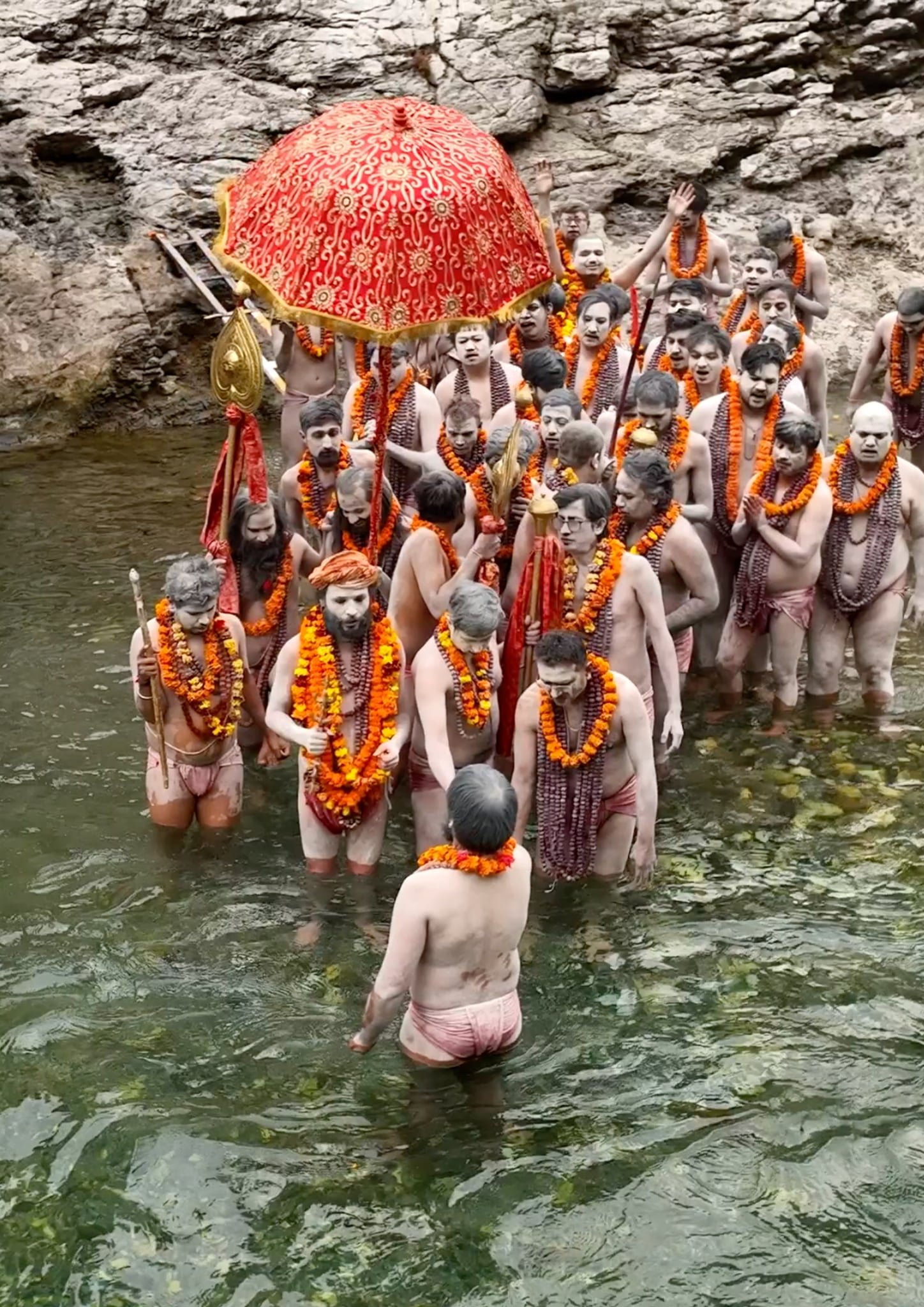 Kaulant Nath Mahasiddha Ishaputra during Amrit Snan 2025 Mauni Amavasya.